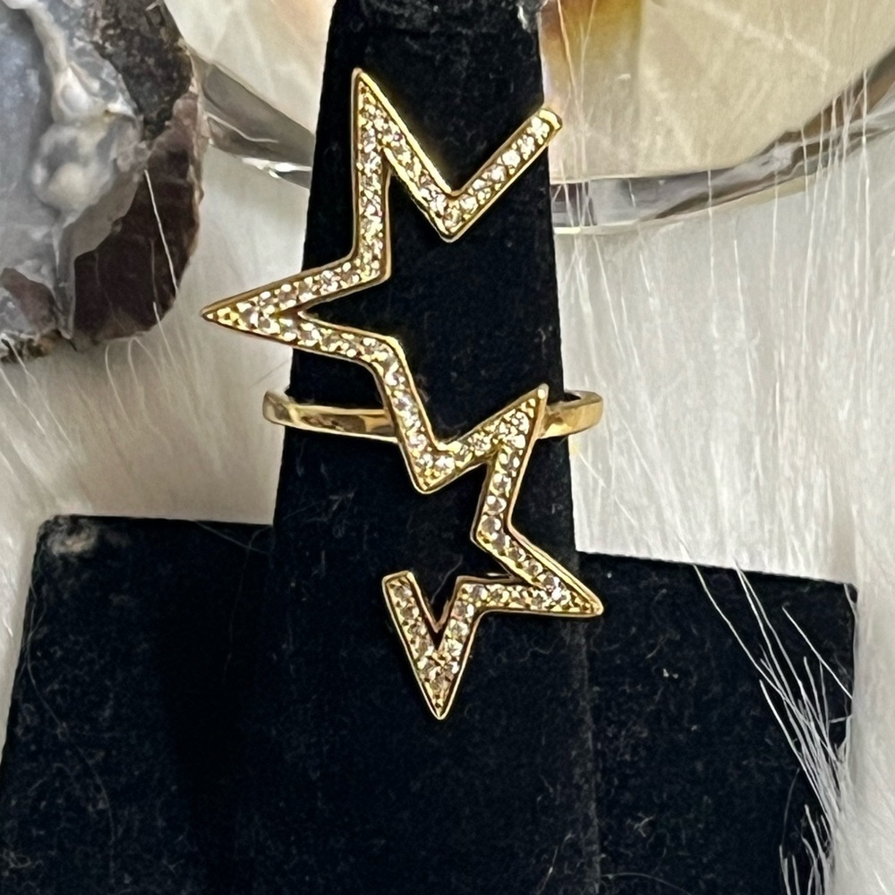 Gold Vermeil Double Open Stars Ring
